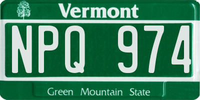 VT license plate NPQ974