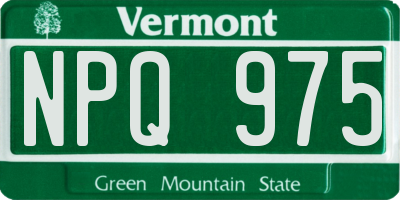 VT license plate NPQ975
