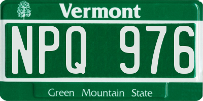 VT license plate NPQ976