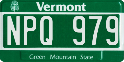 VT license plate NPQ979