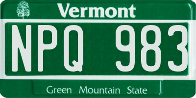 VT license plate NPQ983