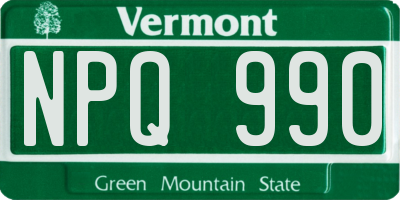 VT license plate NPQ990