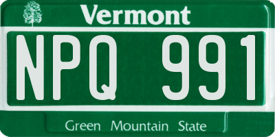 VT license plate NPQ991