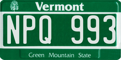 VT license plate NPQ993