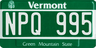 VT license plate NPQ995