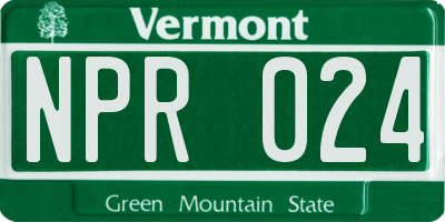 VT license plate NPR024