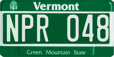 VT license plate NPR048