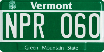 VT license plate NPR060