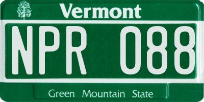 VT license plate NPR088
