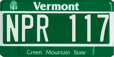 VT license plate NPR117