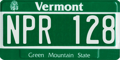 VT license plate NPR128
