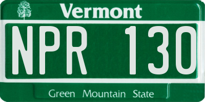VT license plate NPR130