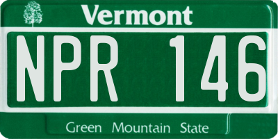 VT license plate NPR146