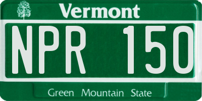 VT license plate NPR150