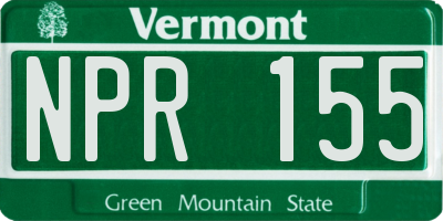 VT license plate NPR155