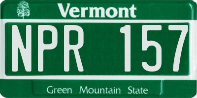 VT license plate NPR157
