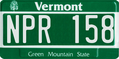 VT license plate NPR158