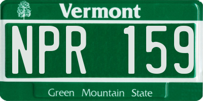 VT license plate NPR159