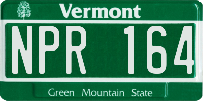 VT license plate NPR164