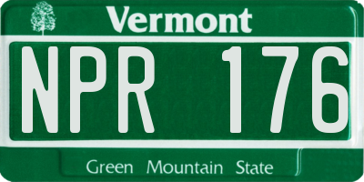 VT license plate NPR176