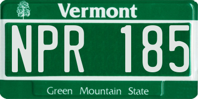 VT license plate NPR185