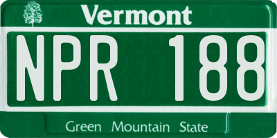 VT license plate NPR188