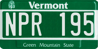 VT license plate NPR195