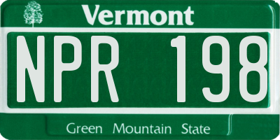 VT license plate NPR198