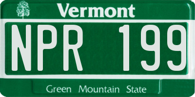VT license plate NPR199