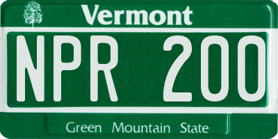 VT license plate NPR200