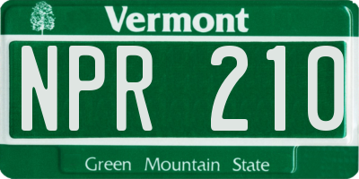 VT license plate NPR210