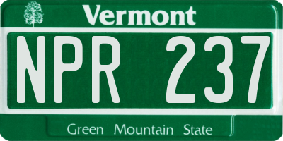 VT license plate NPR237