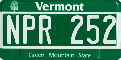 VT license plate NPR252