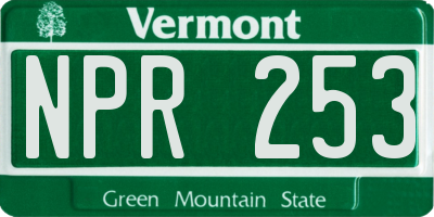 VT license plate NPR253