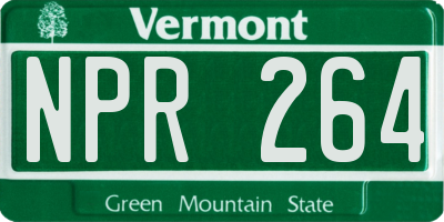 VT license plate NPR264