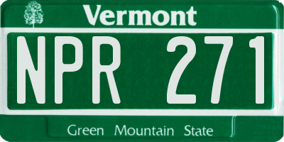 VT license plate NPR271