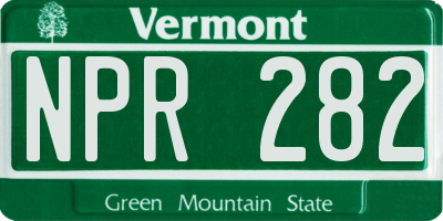 VT license plate NPR282