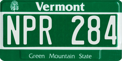 VT license plate NPR284
