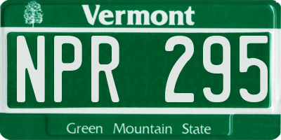 VT license plate NPR295