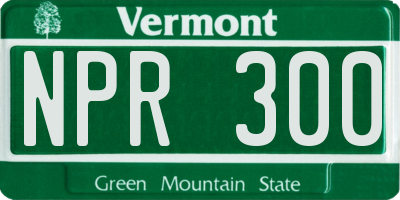 VT license plate NPR300