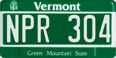 VT license plate NPR304