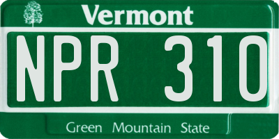 VT license plate NPR310