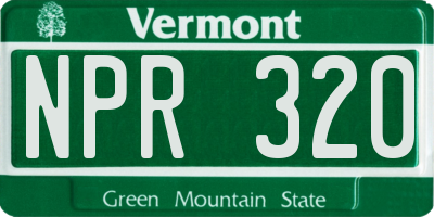 VT license plate NPR320