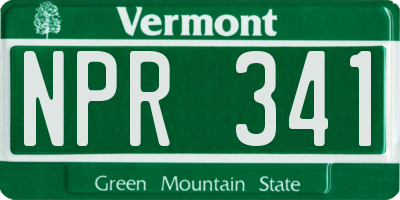 VT license plate NPR341