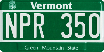 VT license plate NPR350