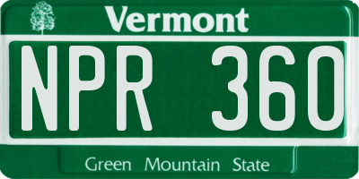 VT license plate NPR360