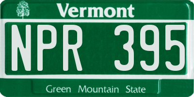 VT license plate NPR395