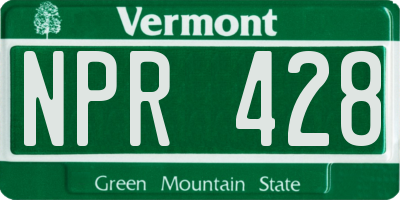 VT license plate NPR428