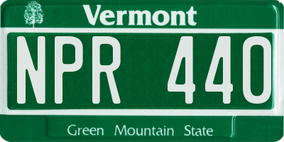 VT license plate NPR440