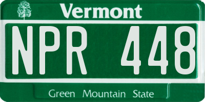 VT license plate NPR448